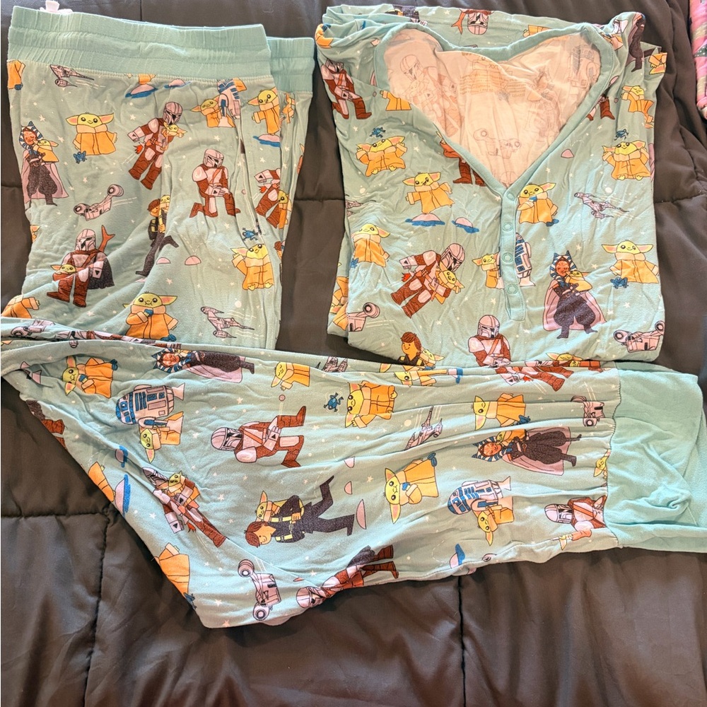Little Sleepies Mint Green Star Wars Baby Yoda & Mandalorian Pajama Set